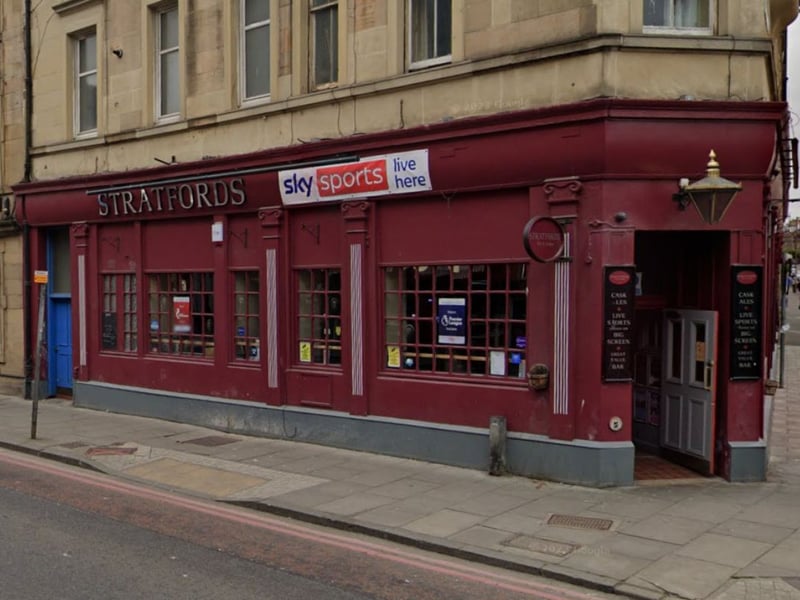 Juat to the east of Jessie Mays on Gorgie Road, and also about 13 minutes walk from Murrayfield, is another local - Stratfords Bar. A pint costs less than a fiver - a rarity in Edinburgh.
