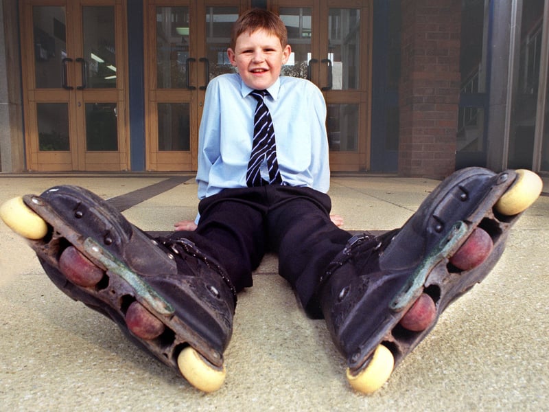 11 year old Collegiate High School pupil - Joseph Diviney, who is to do a sponsored rollerblade, in aid of the Louise Woodward campaign