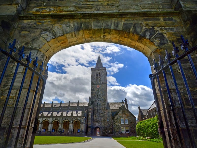 St Andrews University comes in at 104th place in the world. It scores a total of 59.2 points out of a possible 100.