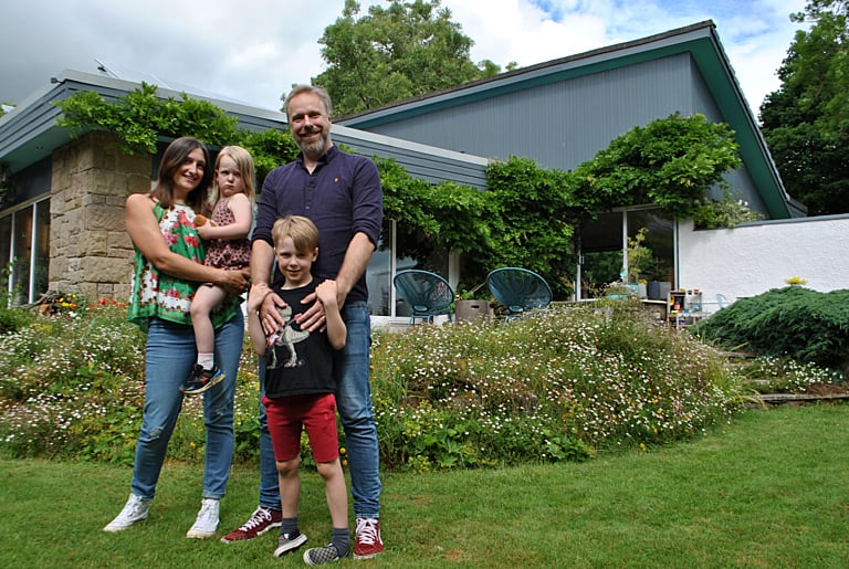 Homeowners Fran and Martin with their children Bailey and Esme.