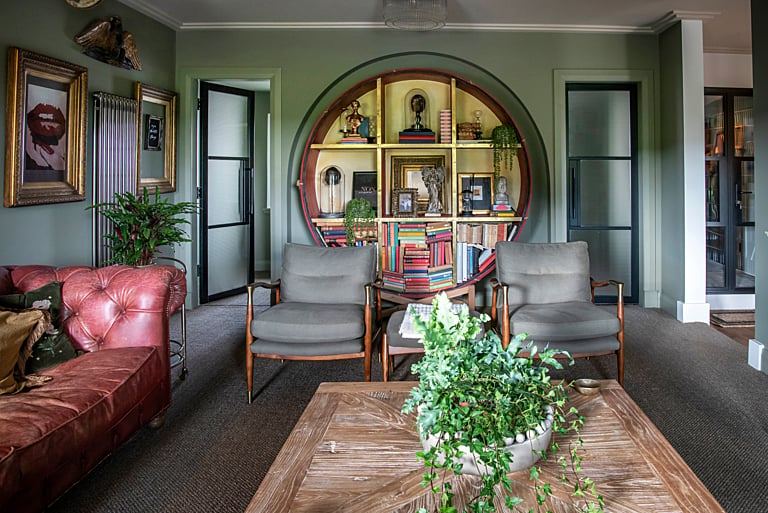 The couple kept as much of the original stonework as possible, as well as modernising the space for family living and creating a stylish interior with a mix of antique and contemporary pieces.  