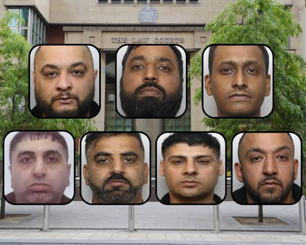 The lastest seven men to be convicted as part of Operation Stovewood, the National Crime Agency's long-running investigation into historic child sexual abuse in Rotherham. Top row, left to right: Yasser Ajaibe; Tahir Yassin and Ramin Bari. Bottom row, left to right: Mohammed Zameer Sadiq; Mohammed Siyab; Mohammed Amar and Abid Saddiq
