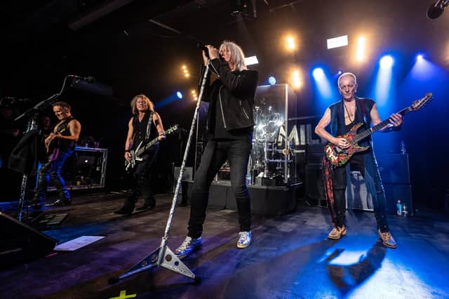 Joe Elliott came up with the name for the band two years before they actually formed. He explained how the moniker first came to him while he was studying at King Edward VII School. Fed up with drawing fruit and flowers in art class, he asked to design posters for rock shows. He started making posters for real bands, like the Beatles and Rolling Stones, before inventing his own band, Deaf Leopard. He even reviewed the made-up band for a creative writing assignment at school. The spelling was changed later, after the band formed.