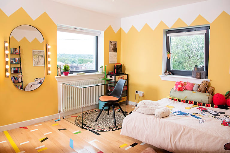 SHOTY Judge and interior designer, Anna Campbell Jones believes the 1960s Bungalow is a very worthy winner of the prestigious title: “I was so impressed by the ingenious use of ’normal’ things in extraordinary ways, patterns made with electrical tape, inexpensive Zebra carpet given a whole new cool context, colourful decals on plain tiles & light switches.”