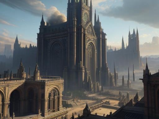 In a dramatic contrast to the last vision of Leeds future, NightCafe generated this image when asked what the city will look like in a thousand years. It appears to have undergone quite the gothic revival.
