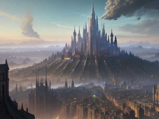 Sheffield appears much more densely packed in NightCafe's vision of the city in a thousand years. Would not want to have to climb that hill every day! 
