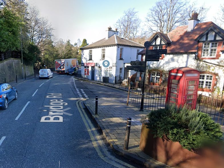 Traffic turning from Spylaw Street (right) onto Bridge Road in the Colinton area of Edinburgh face poor visibility from a bend to their right. Picture: Google Street View