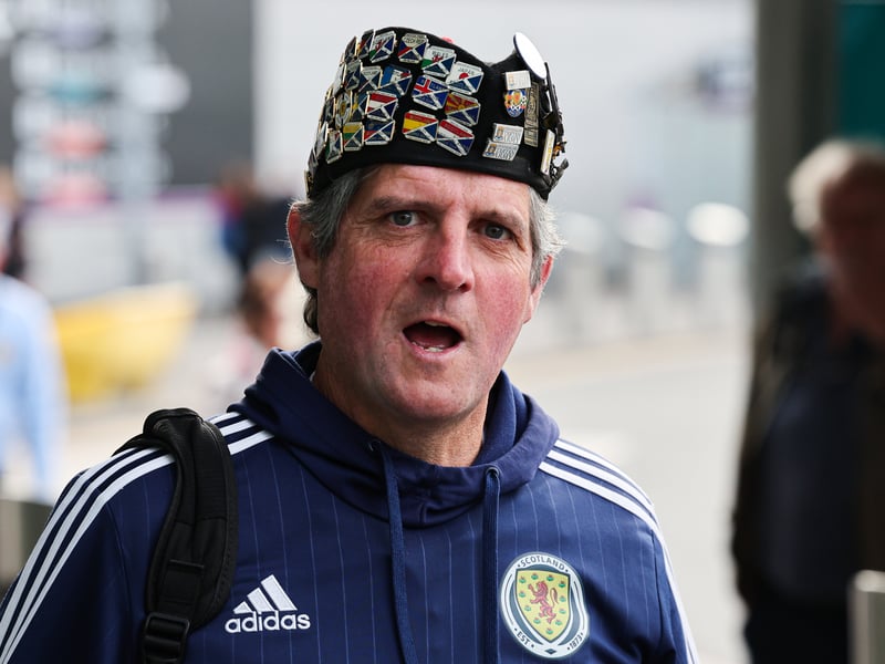 This fan is ready to depart Edinburgh Airport.