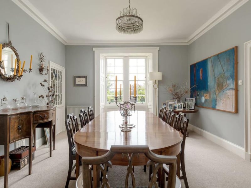 The dining room is more formal.