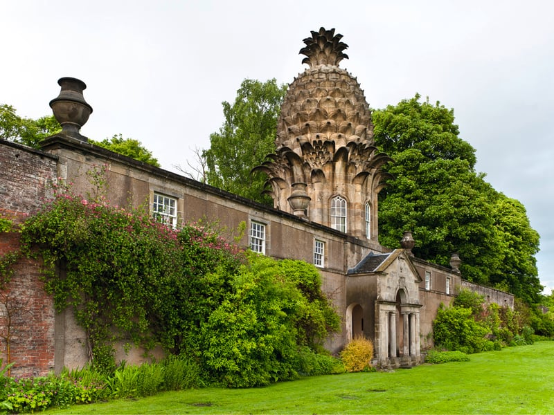 Built in 1761 by the Earl of Dunmore, the Pineapple near Airth served as his summerhouse. Scotland’s most famous folly, visitors can enjoy walks around the former curling pound and woodland.