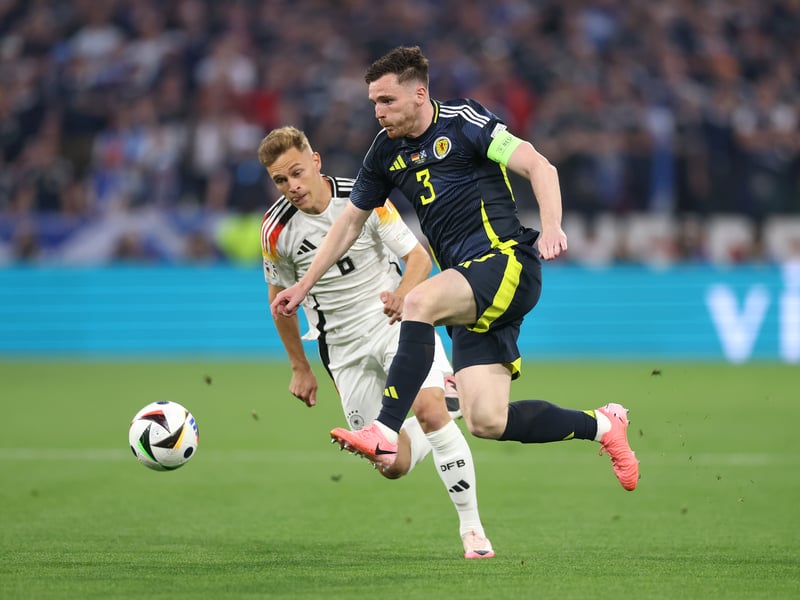 A proud night – at the beginning, anyway – for the Liverpool left-back as he was captaining Scotland for the 50th time in his career. That’s where the upsides end. Robertson did not play particularly well, in keeping with the Scottish malaise. He was caught too narrow for Germany’s opening goal when a raking cross-field ball found Germany in space on his flank. After that it was a case of battling, scrapping against a fierce tide. Did have one or two moments going forward and did sling in the cross for Scotland’s consolation goal, which was the only positive on a depressing night for the national team. Never stopped trying.
