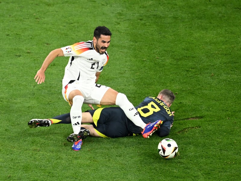 The only Scotland player to score a goal at Euro 2020, the most experienced player in the Scottish midfield had a torrid evening against the German percussionist in Toni Kroos. McGregor never found any time or space to get his foot on the ball and was lucky not to pick up a yellow card in the first half for a couple of crude tackles. Did make one goal-saving block early in the second half but his resistance was paper-thin. Not used to this kind of encounter when dominant in possession with his club team Celtic. Replaced by Billy Gilmour on 68 minutes, no doubt with one eye on Cologne when Switzerland come calling.