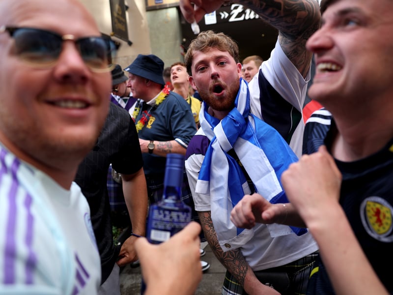 Some Scotland fans are well up for throwing shapes.
