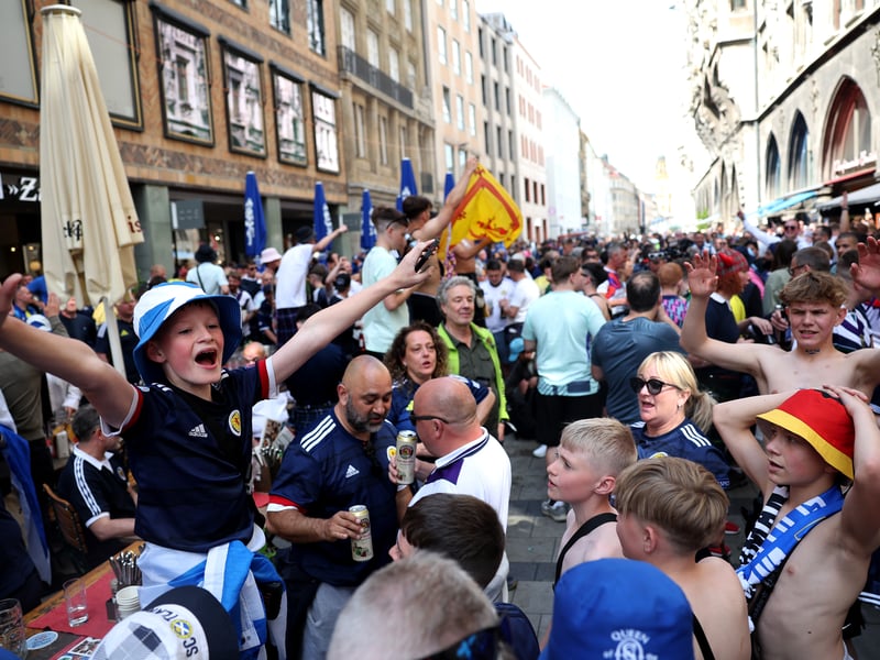 This young Scotland fan gets the crowd going.