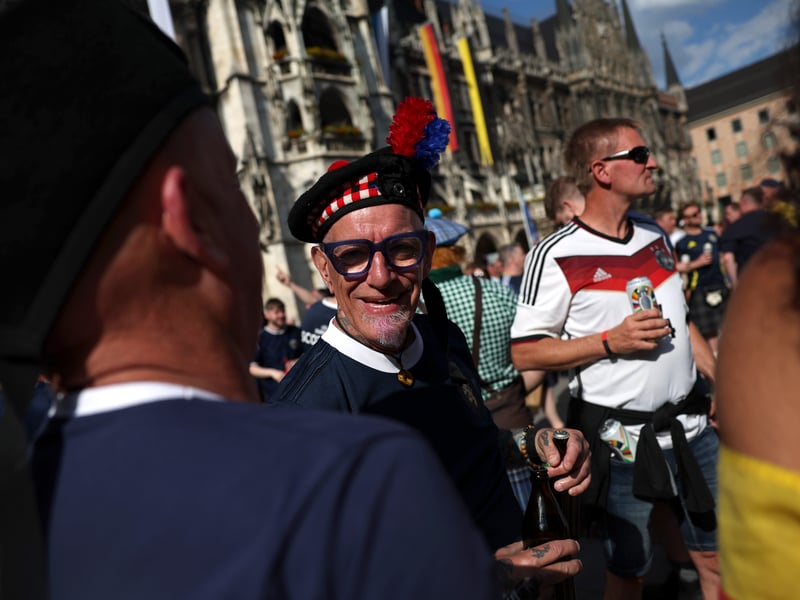 This Tartan Army soldier has cracking headgear.