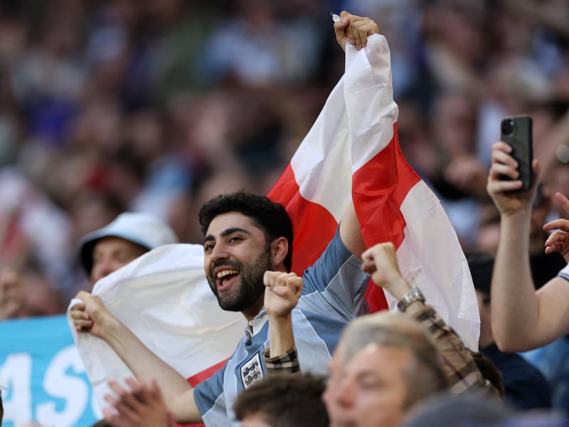 Supporters wore a variety of England kits from yesteryear.