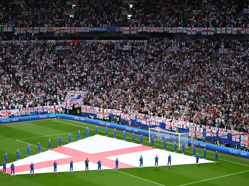 Tens of thousands of England fans got behind Gareth Southgate's side throughout the game.