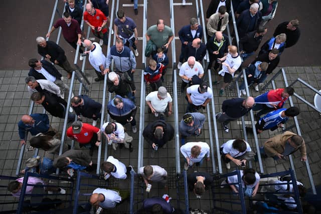 England fans arrive ahead of the Three Lions first game of the tournament.