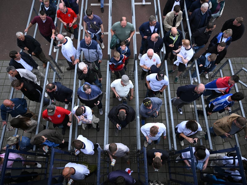 England fans arrive ahead of the Three Lions first game of the tournament.