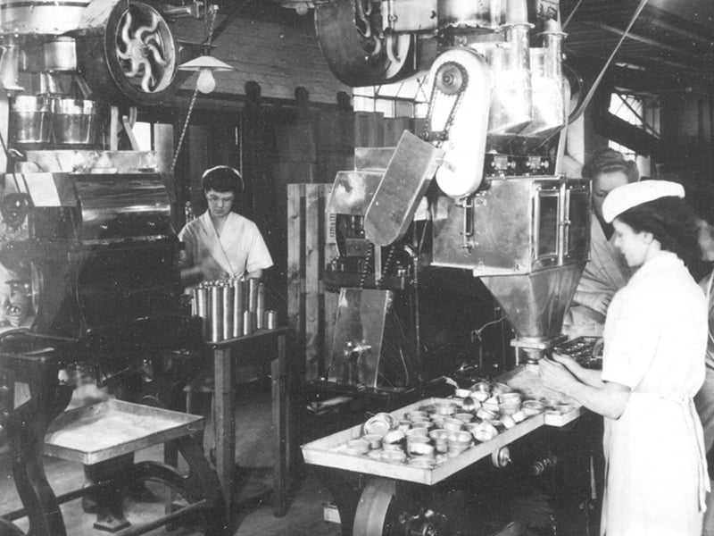 The Shieldhall factory produced many goods like clothing, domestic cleaning products, and at times even pharmaceuticals - though their main production was in furniture and food. In the second world war the factory produced the “Flying Dustbin” mortar shells that were used by the Allies during the Normandy landings.