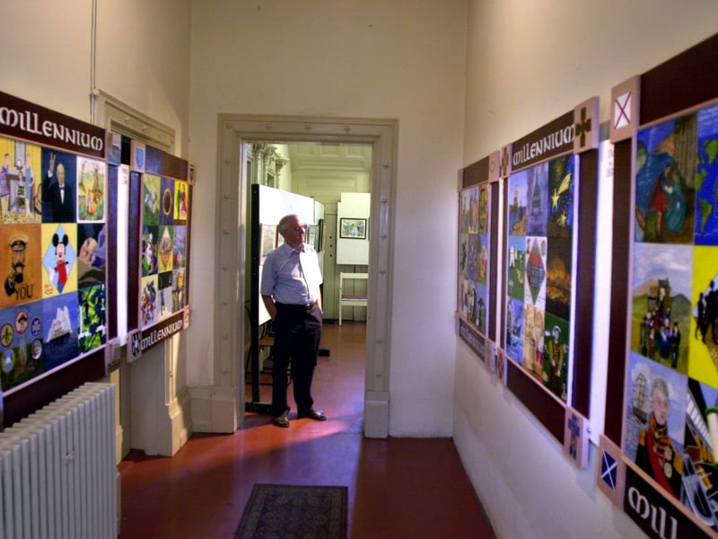 The Millennium panel by members of Farsley and District Art Club members which is on display at the art club's annual exhibition staged at Westroyd Studios in May 2000.
