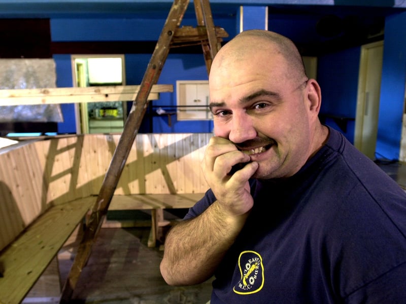 This is builder Richard Shaw who claims he saw a ghost whilst carrying out renovation work at Upstairs Downstairs nightclub. Pictured in October 2000.