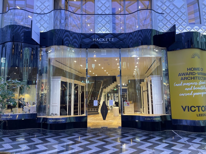 Luxury men's clothing retailer Hackett also announced closure its store in Victoria Leeds. It directed customers to other stores in Manchester and York, apologising for "any inconvenience caused". 