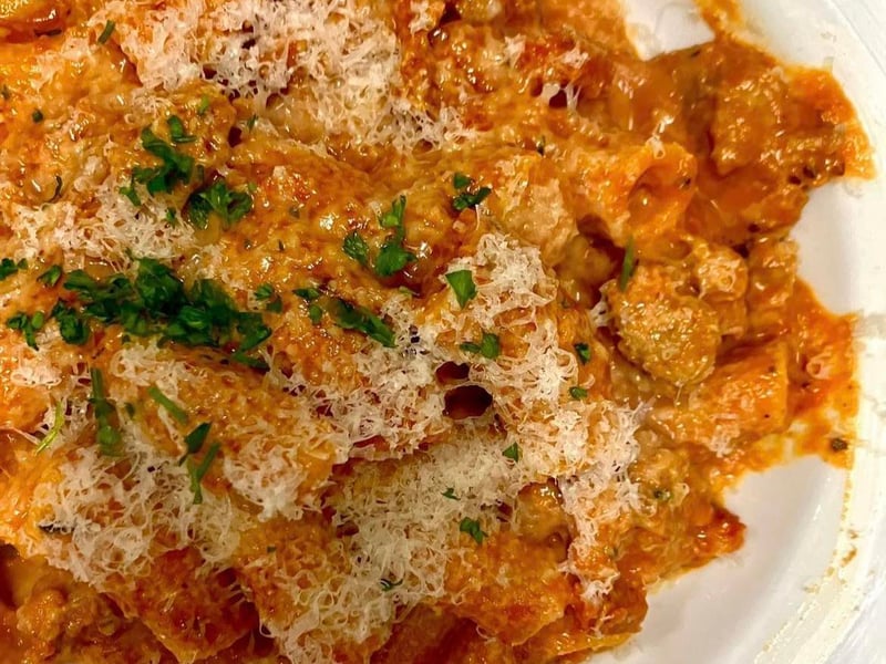 Bar Vini is a great little restaurant and bar in Glasgow's Southside who have a constantly changing specials menu as well as having a great selection of wine to choose from. Pictured here is the tasty rigatoni con salsiccia. 80 Victoria Rd, Glasgow G42 7AA.