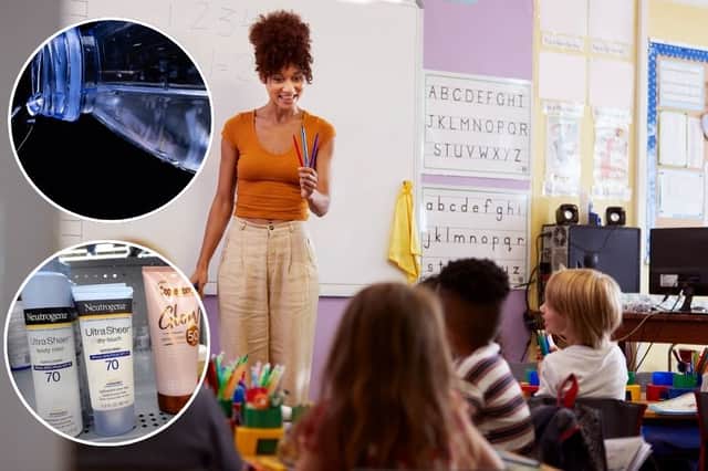Schools are not legally required to let children have water bottles during class, nor to bring sunscreen to school (Photo: NationalWorld/Getty Images/Adobe Stock)