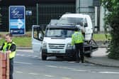 South Yorkshire Police officers working at the scene of a road traffic accident in Grimethorpe, Barnsley. The Star has contacted police for more information on the incident.