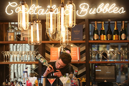 Greek Street’s All Bar One is a bar which serves up a wide variety of food and drink. Menus available include; a main menu, brunch, bottomless brunch, a Sunday menu and more. 