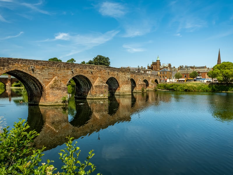 In Dumfries and Galloway the median price of property is £150,000.