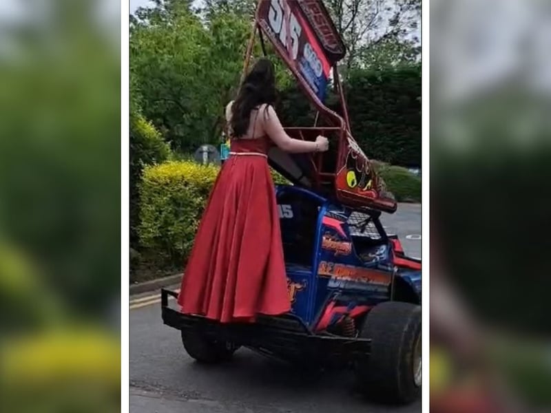 A PGHS pupil arrives in a very intersting vehicle