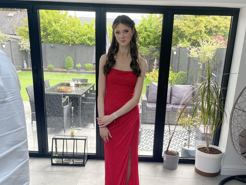 A lady in red...
