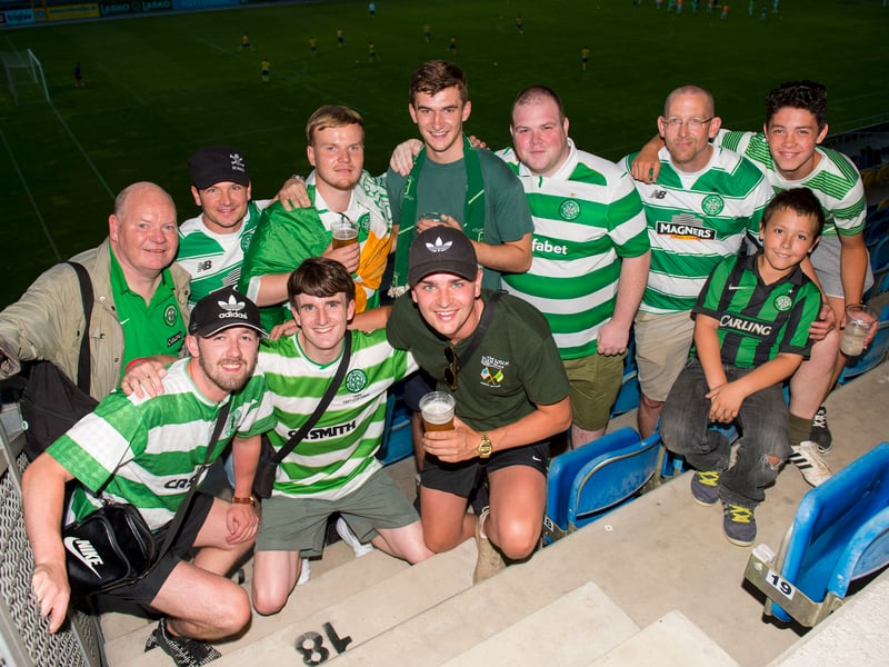 Celtic fans gather at the Arena Petrol Stadium in Slovenia ahead of the pre-season friendly with NK Celje in 2016.