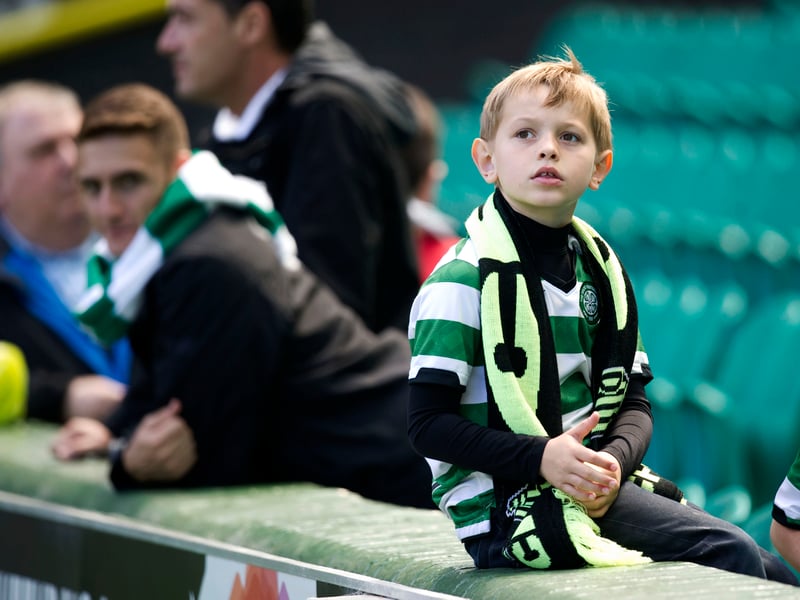 A young Celtic fan waits for the team's to come out of the tunnel ahead of the friendly with Inter Milan in 2012.
