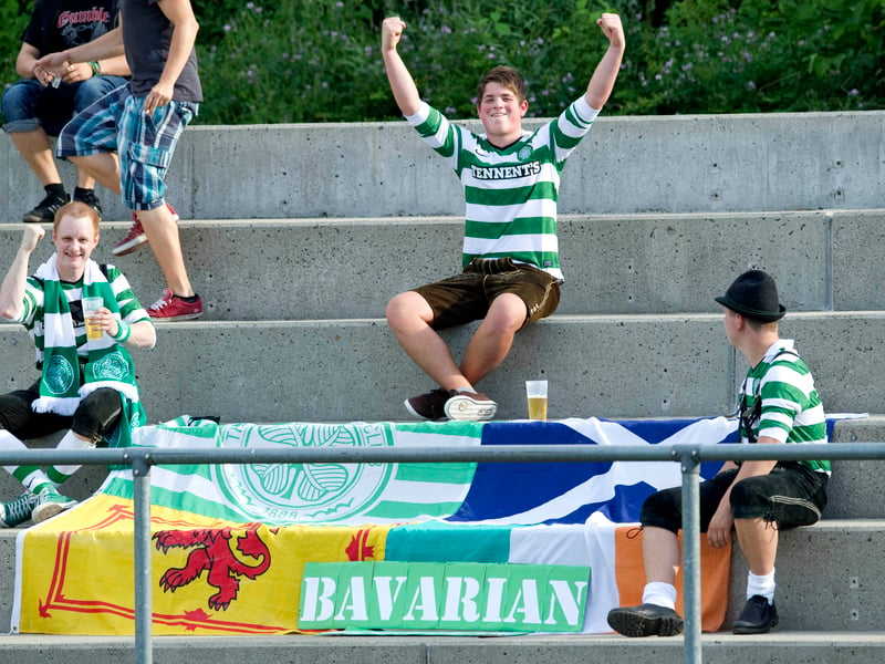 Hoops fans prepare for the game against Augsburg during the 2012 tour of Germany.
