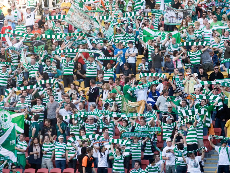Celtic fans sing loud and proud ahead of the game with Brisbane Roar in Australia, 2009.