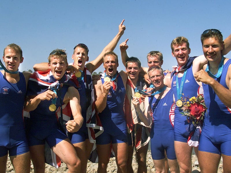 Andrew Lindsay (pictured far left) was the only Scottish member of the boat that won the Rowing Men's Eight in Sydney 2000.