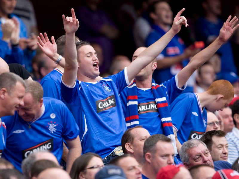 Rangers fans take in the atmosphere during the 2009 Emirates Cup game against Paris Saint-Germain in North London.