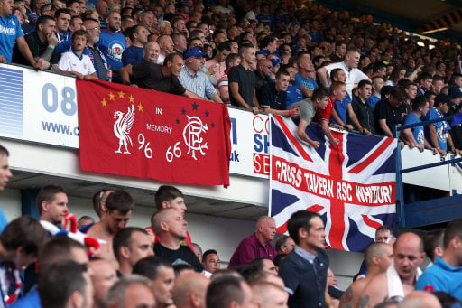 Rangers fans in the stands at Hillsborough during a pre-season friendly with Sheffield Wednesday.