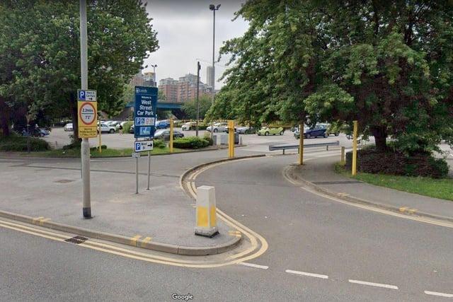 West Street Car Park - £3.90. Address: Wellington Street, Leeds LS1 4PD.
