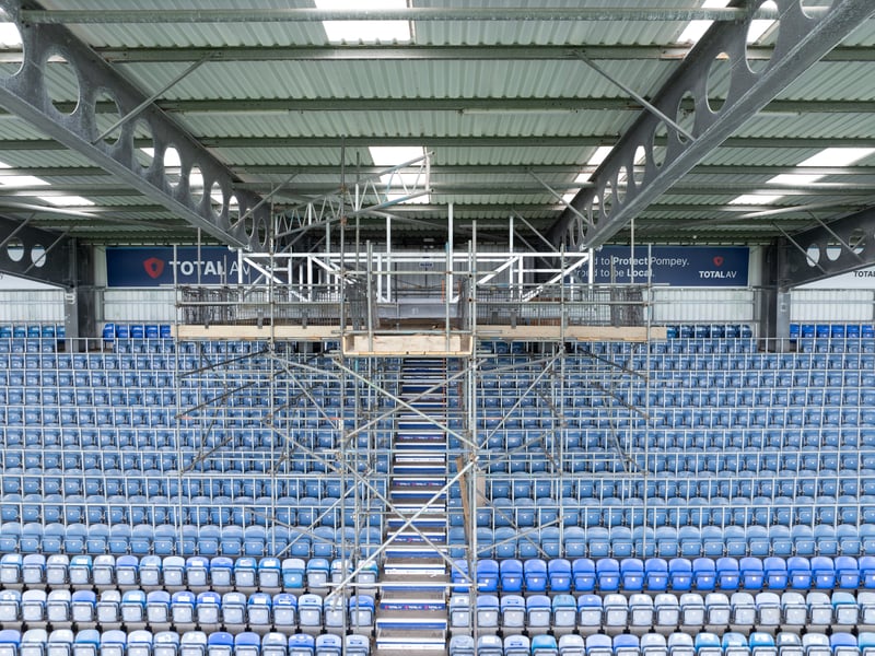 The new Fratton End TV gantry. (https://www.marcinjedrysiakphotography.com/) | Marcin Jedrysiak
