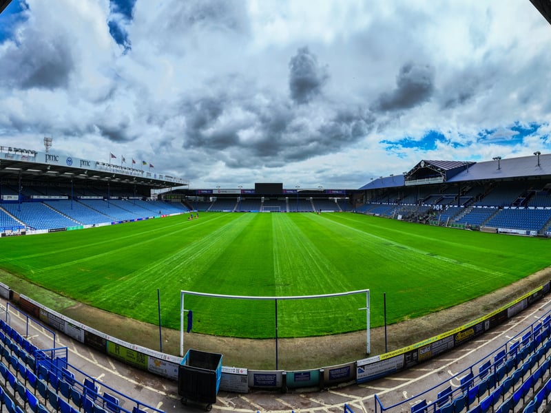 Wide lense view of Fratton Park as £15m overhaul continues