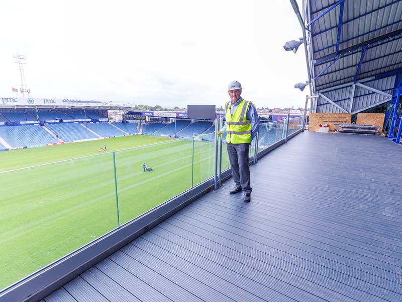 PMC's Steve Cripps in the new Souths Stand TV gantry.
Pic: Marcin Jedrysiak (https://www.marcinjedrysiakphotography.com/) | Marcin Jedrysiak
