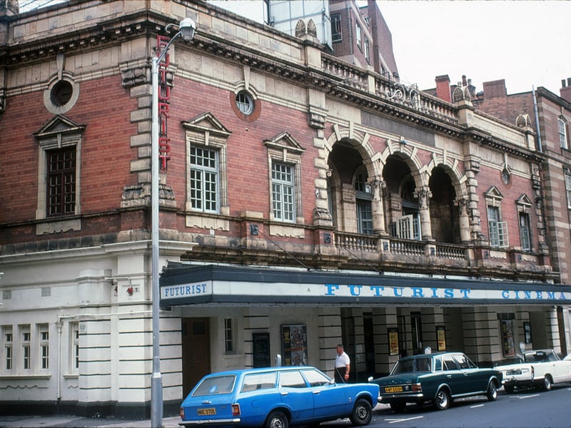 The Futurist, a significant early cinema in Birmingham, opened in 1919 after war-related delays. Owner Sol Levy prioritized design and music. It was the first local cinema to show 'talkies' in March 1929, causing long queues and ending its orchestra. It split into two screens in the early 80s, became a Cannon, and closed in 1991 with Robin Hood Prince of Thieves.