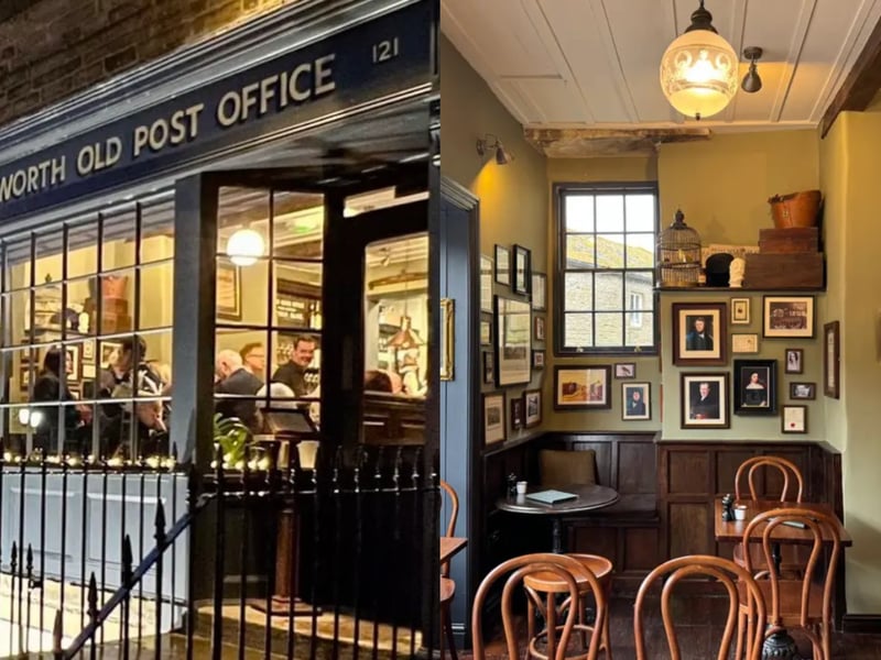 The Old Post Office Haworth has a 4.8* rating from 26 reviews. OpenTable says: “Experience a taste of history, served over the original Brontë Post Office counter.”