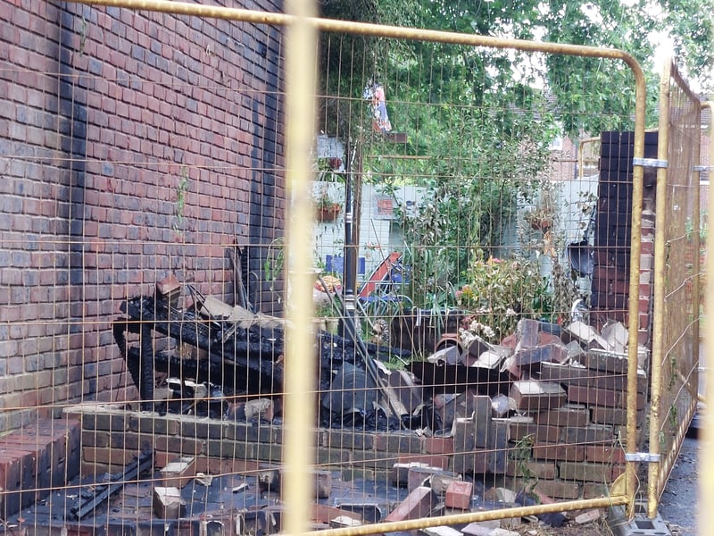 The fire started in a shed in the garden and spread to the roof.