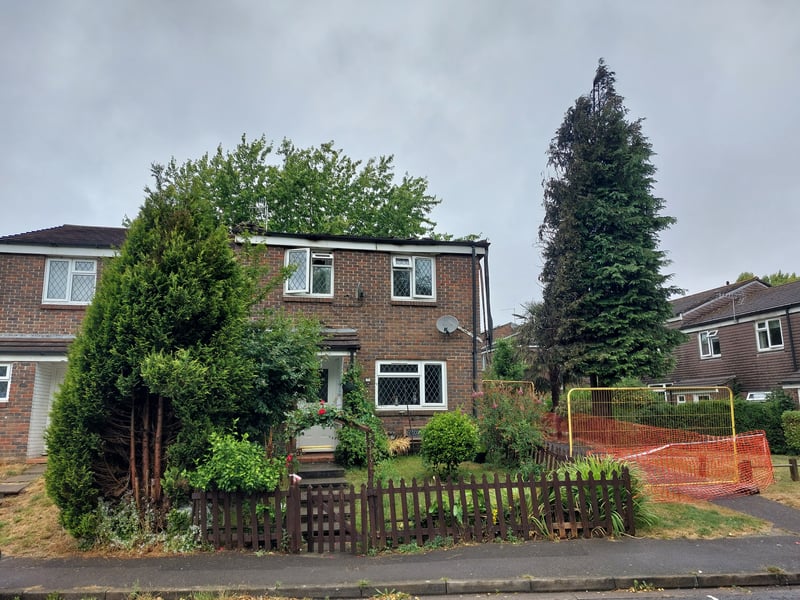 The roof collapsed following the blaze which firefighters contained to one property