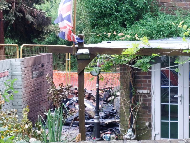 Firefighters inspected the site yesterday evening to ensure it was still safe.